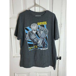 One Punch Man Genos Mens Grey Tee Shirt Sz XL